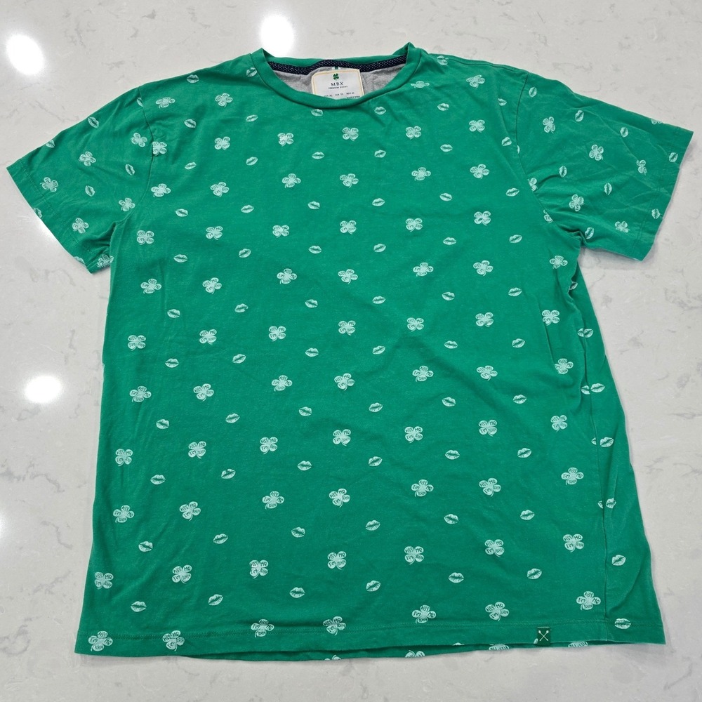 MBX Premium Goods Mens Green St Patricks Day Kiss Me Im Irish T-Shirt XL Cotton
